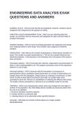 ENGINEERING DATA ANALYSIS EXAM QUESTIONS AND ANSWERS