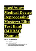 2026&sol;2027 MDRAO Exam 4 Elite Test Bank & Study Guide &vert; Medical Device Reprocessing &lpar;CSA Z314&colon;23&rpar;