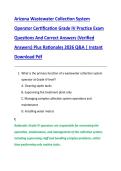 Arizona Wastewater Collection System  Operator Certification Grade IV Practice Exam  Questions And Correct Answers &lpar;Verified  Answers&rpar; Plus Rationales 2026 Q&A &vert; Instant  Download Pdf