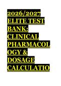 2026&sol;2027 Clinical Pharmacology & Dosage Calculation Mastery Test Bank &vert; 66 Q&A &vert; Calculate with Confidence Companion