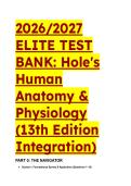 2026&sol;2027 Elite Test Bank&colon; Hole's Human Anatomy & Physiology 13th Ed&period; &vert; BIO 446L