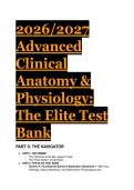 2026&sol;2027 Advanced Clinical Anatomy & Physiology Test Bank &vert; Hole&rsquo;s 13th Ed & Clinical Guidelines