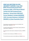 NRNP 6635 MIDTERM WALDEN  UNIVERSITY NURSING  Exam 2026   MOST RecentTested&comma;Actual Exam   Questions &lpar;2026&rpar;  WITH Recent Newest   Verified And Well Analyzed Exam   Questions  &lpar;Actual Exam 2026-2027&rpar;   Correct Detailed & Verified ANSWERS   &lpar;100&percnt; Accurate So