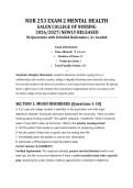 NUR 253 EXAM 2 ACTUAL EXAM 2026&sol;2027 &vert; Mental Health Nursing &vert; 50 Questions with Detailed Rationales &vert; Pass Guaranteed - A&plus; Graded