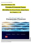 Solution manual for principles of corporate finance 14th edition by richard brealey stewart myers franklin