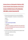 Arizona Doctor of Osteopathic Medicine &lpar;DO&rpar;  License Practice Exam Questions And Correct  Answers &lpar;Verified Answers&rpar; Plus Rationales  2026 Q&A &vert; Instant Download Pdf 