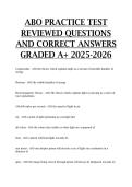 ABO Practice Test reviewed questions and correct answers GRADED A&plus; 2025-2026