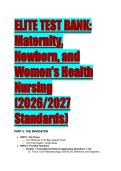 Elite Test Bank&colon; Maternity&comma; Newborn&comma; and Women's Health Nursing by Amy O'Meara &lpar;2026&sol;2027 Standards&rpar;