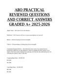 ABO Practical reviewed questions and correct answers GRADED A&plus; 2025-2026