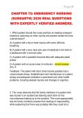 CHAPTER 72&colon; EMERGENCY NURSING  &lpar;SUDDARTH&rpar; 2026 REAL QUESTIONS  WITH EXPERTLY VERIFIED ANSWERS&period;