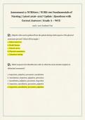 Assessment 2&colon; NURS100 &sol; NURS 100 Fundamentals of  Nursing &vert; Latest 2026&ndash;2027 Update &vert; Questions with  Correct Answers &vert; Grade A &ndash; WCU 