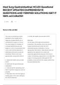 Med Surg Gastrointestinal NCLEX Questions&vert; RECENT UPDATE&vert;COMPREHENSIVE QUESTIONS AND VERIFIED SOLUTIONS &vert;GET IT 100&percnt; ACCURATE&excl;&excl;