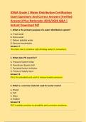 IOWA Grade 1 Water Distribution Certification  Exam Questions And Correct Answers &lpar;Verified  Answers&rpar; Plus Rationales 2025&sol;2026 Q&A &vert;  Instant Download Pdf 