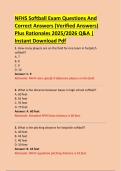 NFHS Softball Exam Questions And  Correct Answers &lpar;Verified Answers&rpar;  Plus Rationales 2025&sol;2026 Q&A &vert;  Instant Download Pdf 
