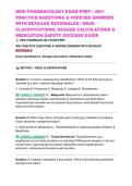 HESI PHARMACOLOGY EXAM PREP &vert; 400&plus; PRACTICE QUESTIONS & VERIFIED ANSWERS WITH DETAILED RATIONALES &vert; DRUG CLASSIFICATIONS&comma; DOSAGE CALCULATIONS & MEDICATION SAFETY SUCCESS GUIDE