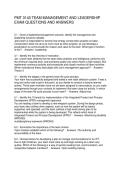 PMT 0140 TEAM MANAGEMENT AND LEADERSHIP EXAM QUESTIONS AND ANSWERS