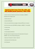 American Red Cross First Aid&comma; CPR&comma; and AED &lpar;health packet answers&rpar; 100&percnt; PASS