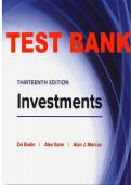 Test Bank Investments 13th Edition by Zvi Bodie Alex Kane Alan Marcus ISBN 9781260013832 All Chapters with Answers 2026 A&plus;
