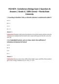 PCB 4674 - Evolutionary Biology Exam 3 Questions &  Answers &vert; Grade A &vert; 100&percnt; Correct &ndash; Florida State  University 