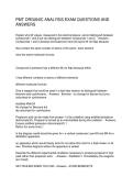 PMT ORGANIC ANALYSIS EXAM QUESTIONS AND ANSWERS 
