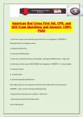 American Red Cross First Aid&comma; CPR&comma; and AED Exam Questions and Answers 100&percnt; PASS