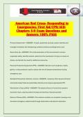 American Red Cross- Responding to Emergencies&colon; First Aid&sol;CPR&sol;AED- Chapters 5-9 Exam Questions and Answers 100&percnt; PASS