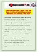 American RedCross - Adult&comma; Child and Baby First Aid&sol;CPR&sol;AED Course Exam Questions and Answers 100&percnt; PASS