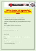 BLS Certification with American Red Cross Exam Questions and Answers 100&percnt; PASS
