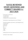 NAVLE reviewed study questions and correct GRADED A&plus; 2025-2026