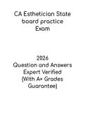 CA Esthetician 2026 State Board Practice Exam PDF &ndash; Updated Study Guide & Test Prep