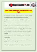 CPR Exam Questions and Answers 100&percnt; PASS
