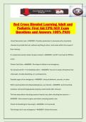 Red Cross Blended Learning Adult and Pediatric First Aid&sol;CPR&sol;AED Exam Questions and Answers 100&percnt; PASS