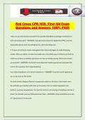 Red Cross CPR&sol;AED&comma; First Aid Exam Questions and Answers 100&percnt; PASS