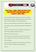 Red Cross - Adult&comma; Child and Baby First Aid&sol;CPR&sol;AED Exam Questions and Answers 100&percnt; PASS