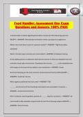 Food Handler&colon; Assessment One Exam Questions and Answers 100&percnt; PASS
