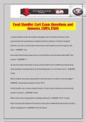 Food Handler Cert Exam Questions and Answers 100&percnt; PASS