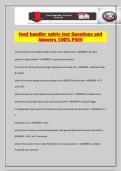 food handler safety test Questions and Answers 100&percnt; PASS