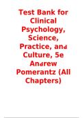 Test Bank Clinical Psychology Science Practice and Culture 5th Edition by Andrew Pomerantz ISBN 9781506333335 All Chapters Complete 2026 A&plus;