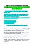 Fire Department Labor Management Study Guide 2026&sol;2027 &vert; 150&plus; Practice Questions & Exam Review