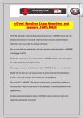 e Food Handlers Exam Questions and Answers 100&percnt; PASS