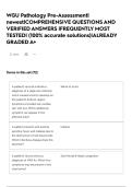 WGU Pathology Pre-Assessment&vert; newest&vert;COMPREHENSIVE QUESTIONS AND VERIFIED ANSWERS &vert;FREQUENTLY MOST TESTED&vert; &lpar;100&percnt; accurate solutions&rpar;&vert;ALREADY GRADED A&plus;