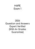 HAPE Exam 1 PDF &ndash; Study Guide&comma; Notes & Practice Questions for Exam Prep
