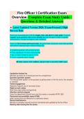 Fire Officer I Certification Exam Overview Study Guide 2026&sol;2027 &vert; 150&plus; Practice Questions & Answers