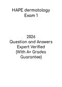 HAPE Exam 1 Dermatology PDF &ndash; Study Guide & Practice Questions