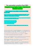 Fire Prevention Practice Final Exam Study Guide 2026&sol;2027 &vert; 150&plus; Q&A Verified Answers