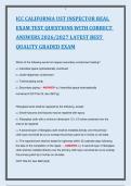 ICC CALIFORNIA UST INSPECTOR REAL EXAM TEST QUESTIONS WITH CORRECT ANSWERS 2026&sol;2027 LATEST BEST QUALITY GRADED EXAM