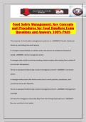 Food Safety Management&colon; Key Concepts and Procedures for Food Handlers Exam Questions and Answers 100&percnt; PASS