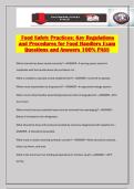 Food Safety Practices&colon; Key Regulations and Procedures for Food Handlers Exam Questions and Answers 100&percnt; PASS