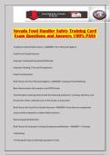 Nevada Food Handler Safety Training Card Exam Questions and Answers 100&percnt; PASS