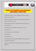 Oregon Food Handlers Exam Questions and Answers 100&percnt; PASS